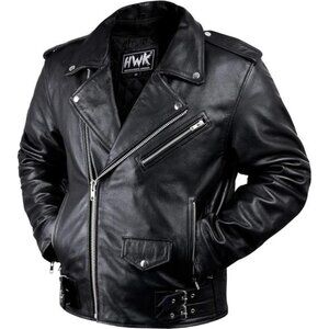 Leather Motorcycle Jacket for Men Ultra Comfy Vintage Style Genuine Black